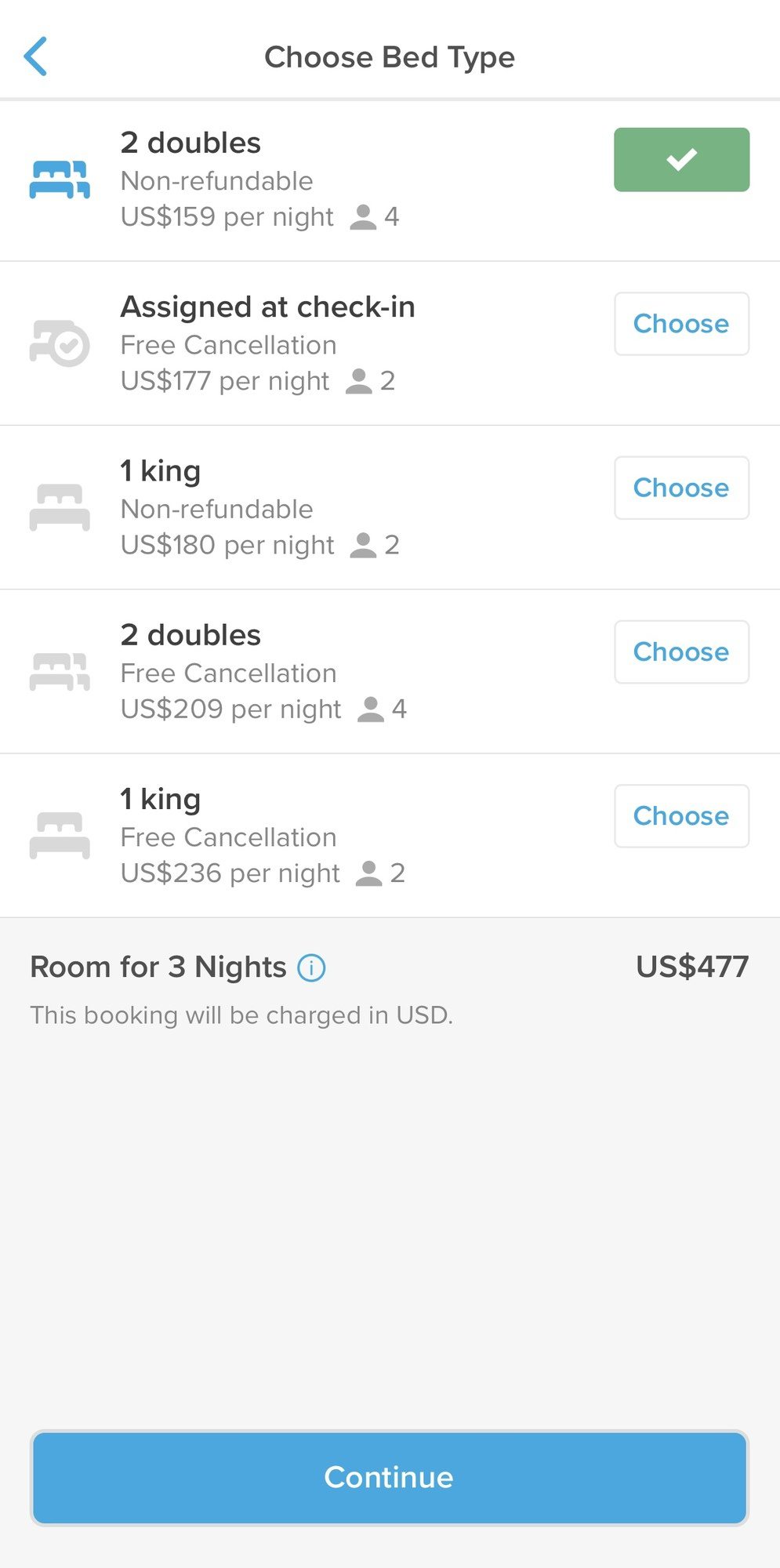 Hopper Hotels Choose Room