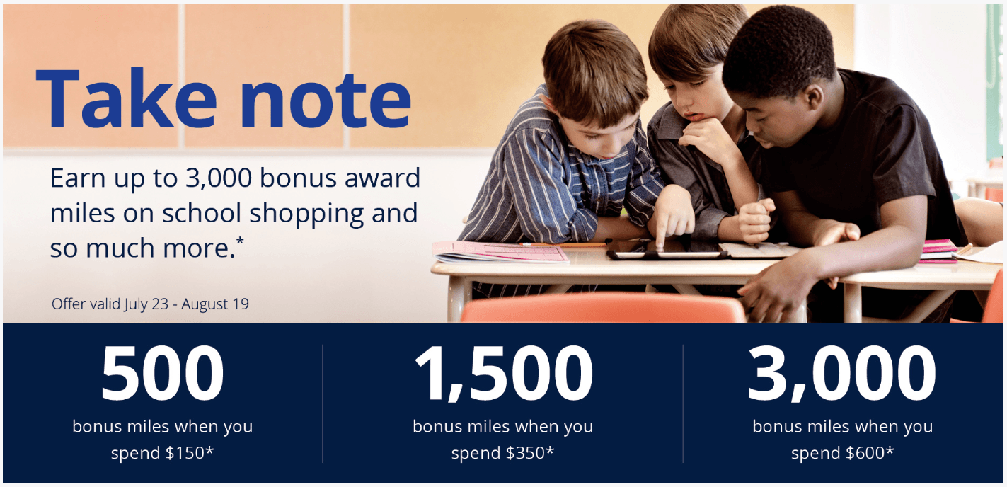 shop smart and earn miles for back-to-school