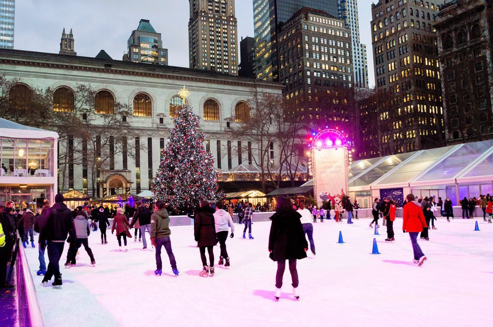 Christmas in New York City - Ice Skating at Bryant Park