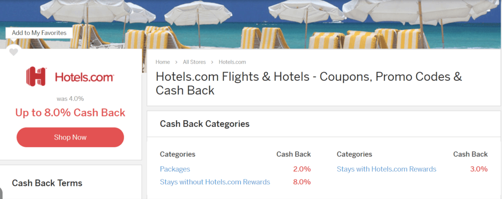 Hotels.com Ebates