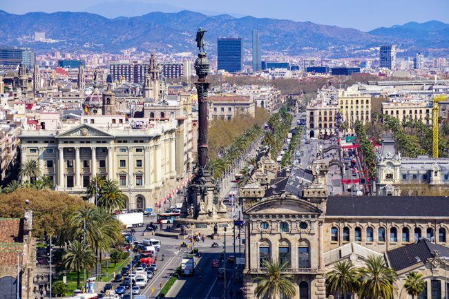 Barcelona Spain birds-eye view