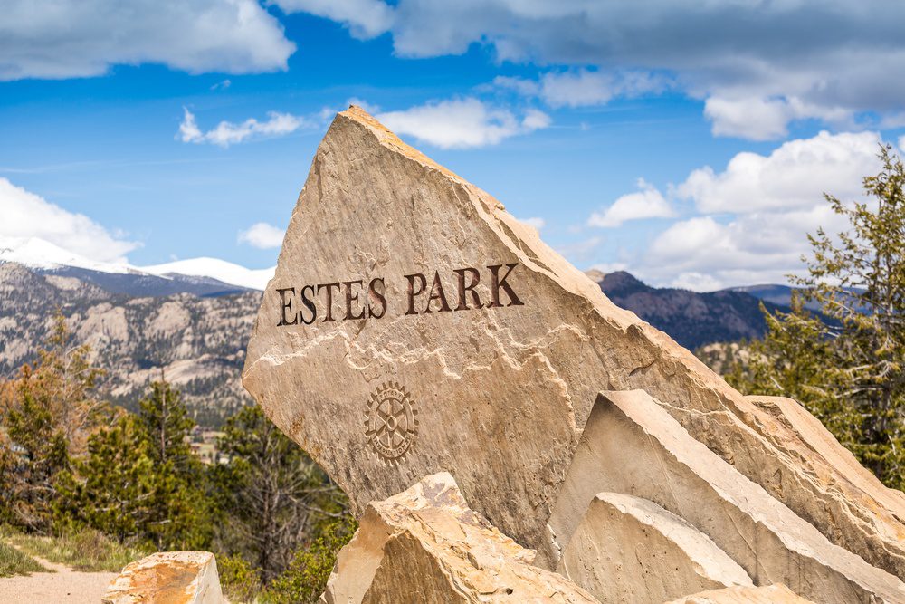 Estes Park Colorado town sign