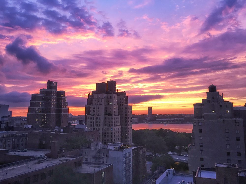 Upper West Side NYC Purple Sunset