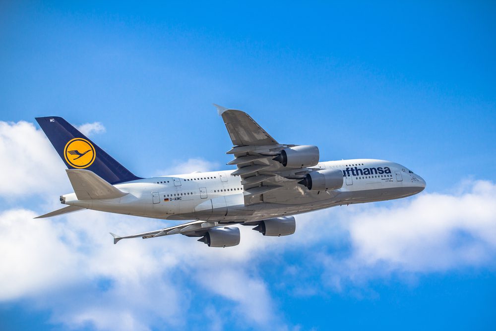 Lufthansa Airplane in the sky