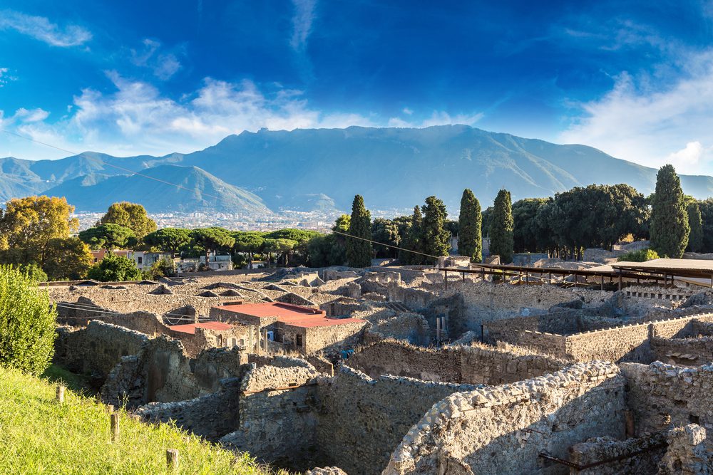 Pompeii City Vesuvius Background Italy