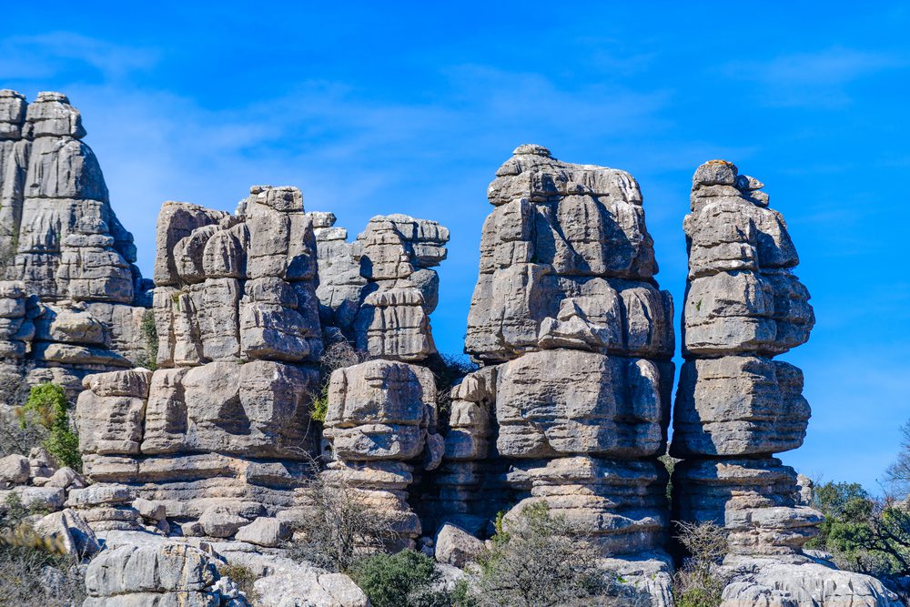 Monoliths at the Torcal Antequera site in Andalucia Spain