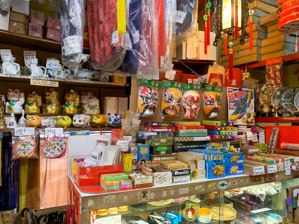 Interior of Ting's gift shop in Chinatown NYC